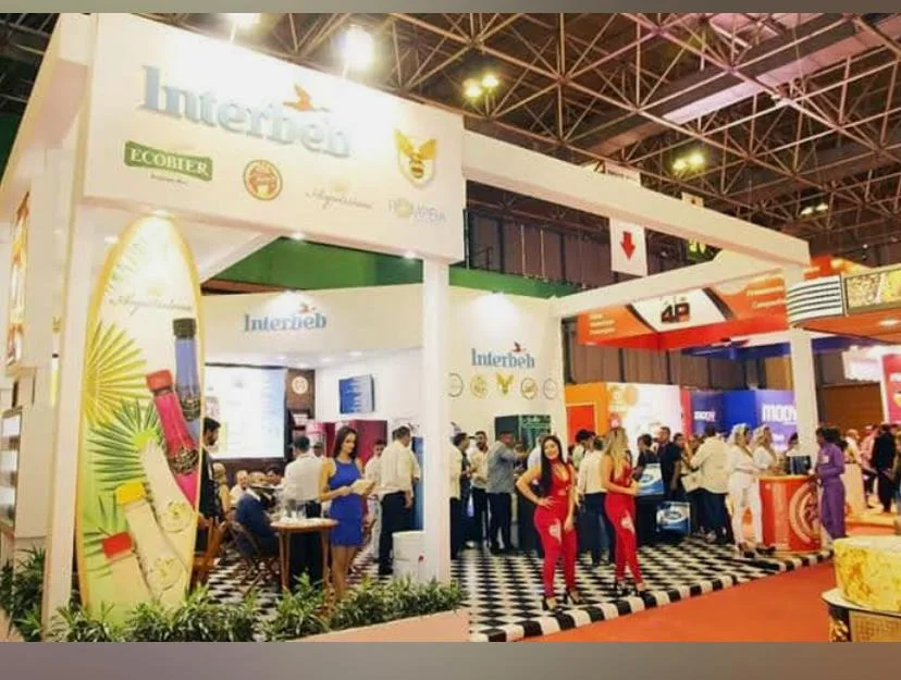 Montagem, criação, mão de obra, brindes, interações Stand Expofood RJ